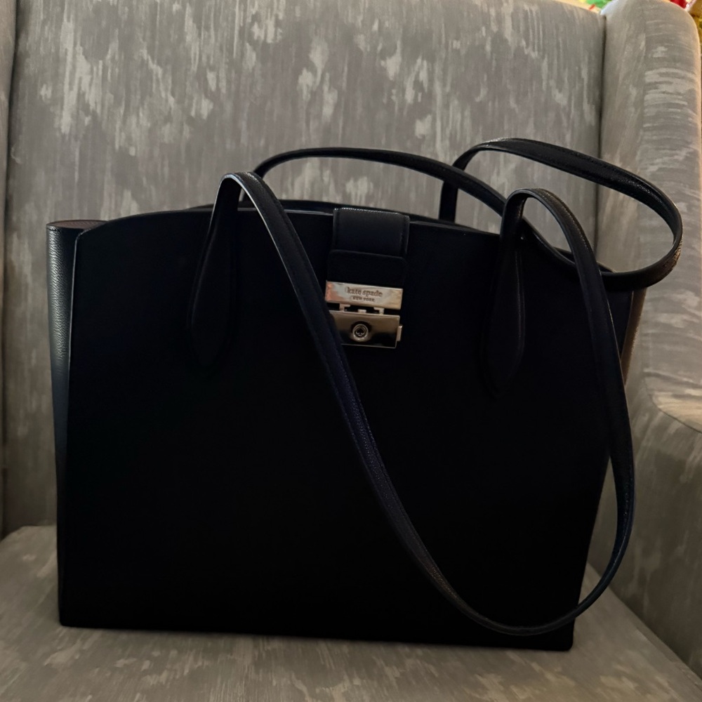 Kate Spade Black Leather Tote Bag
